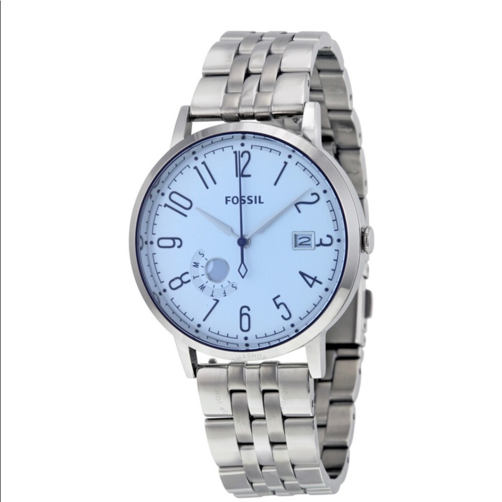 Vintage Fossil Blue Muse Watch. EUC- Blue Face w/ Silver Band. No Face Damage.